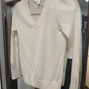 1901 Cream V-Neck Sweater for Women